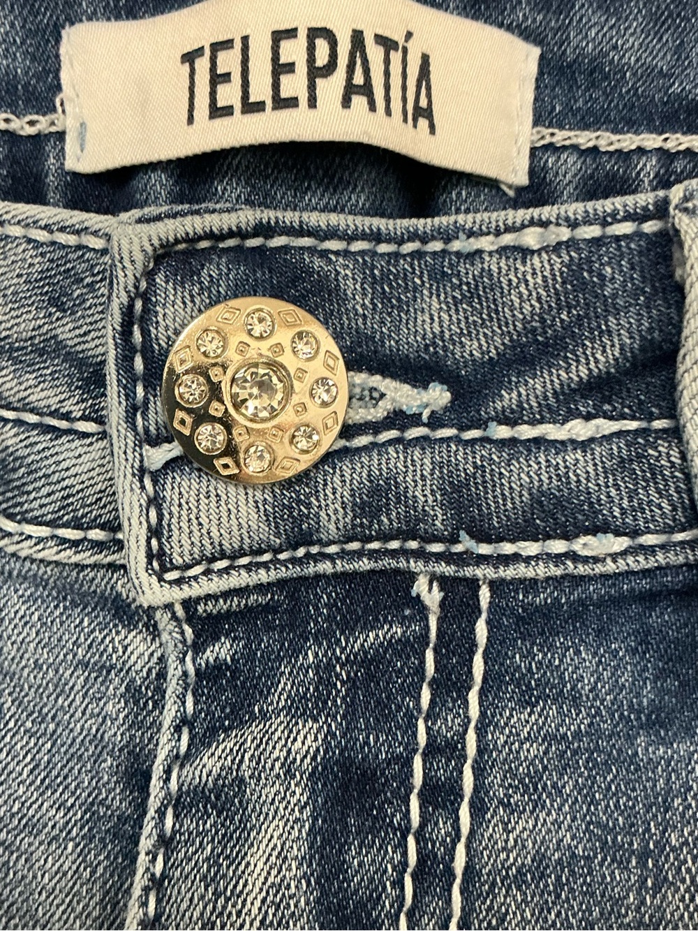Telepatia Mid-Rise Bootcut Embellished Jeans Size 9/29 - Picture 5 of 13